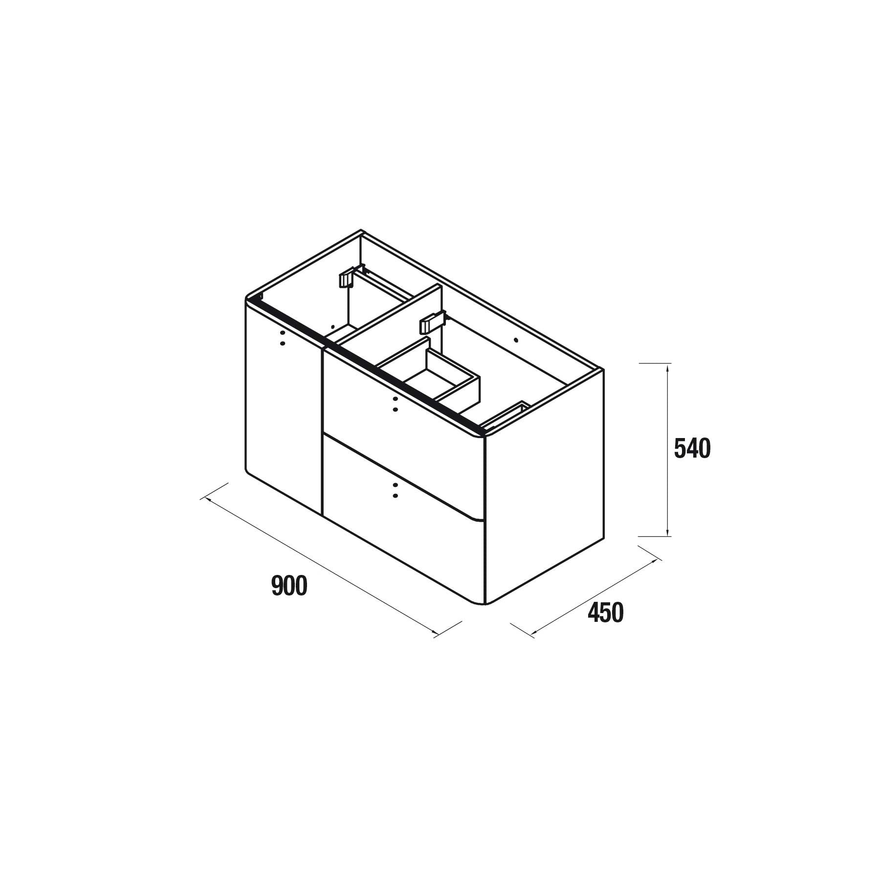 Mueble de baño Uniiq Izquierdo HUMO 90CM