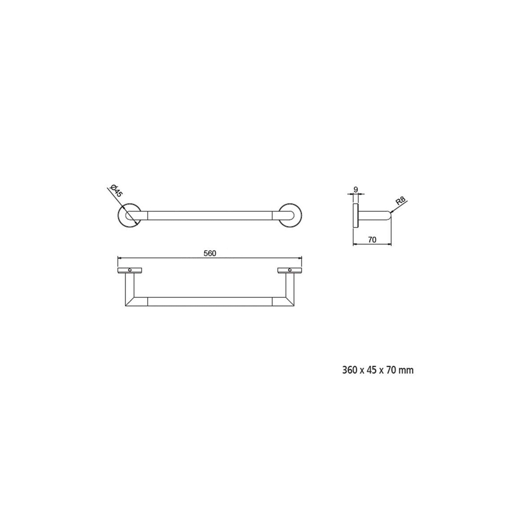 Toallero SIL cromo 560x45x70 mm