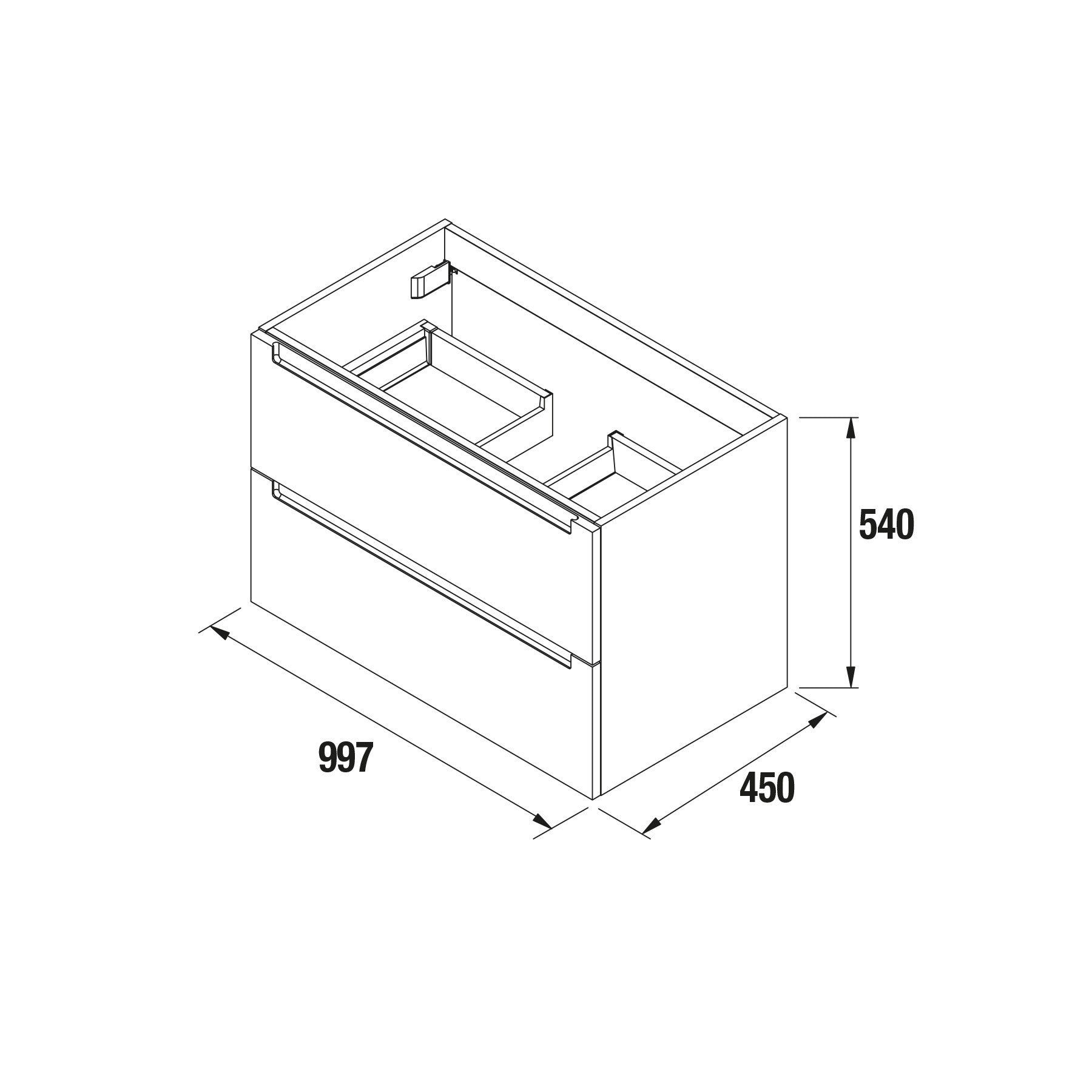 Mueble de baño MONTERREY blue fog 100 cm 2 cajones