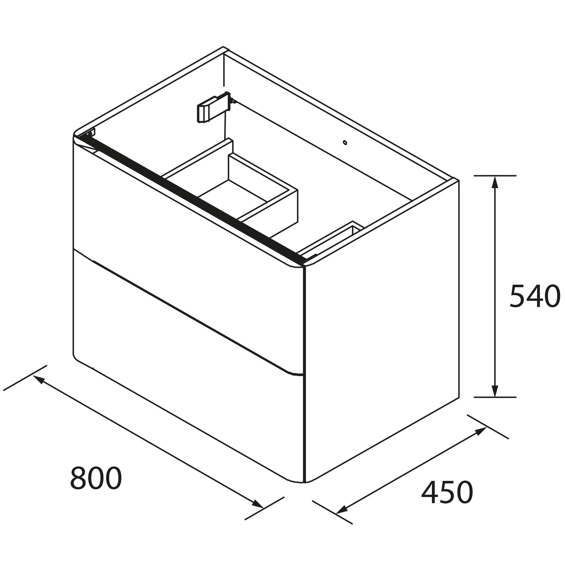 Mueble de baño Uniiq humo 80 cm de 2 cajones