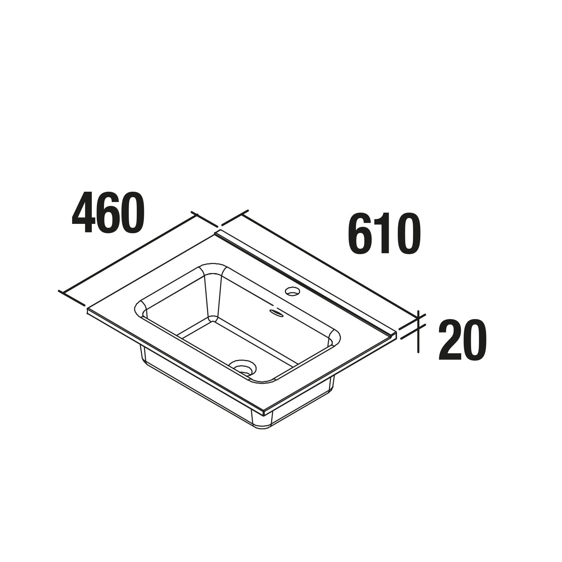 Lavabo constanza 61x46 cm blanco
