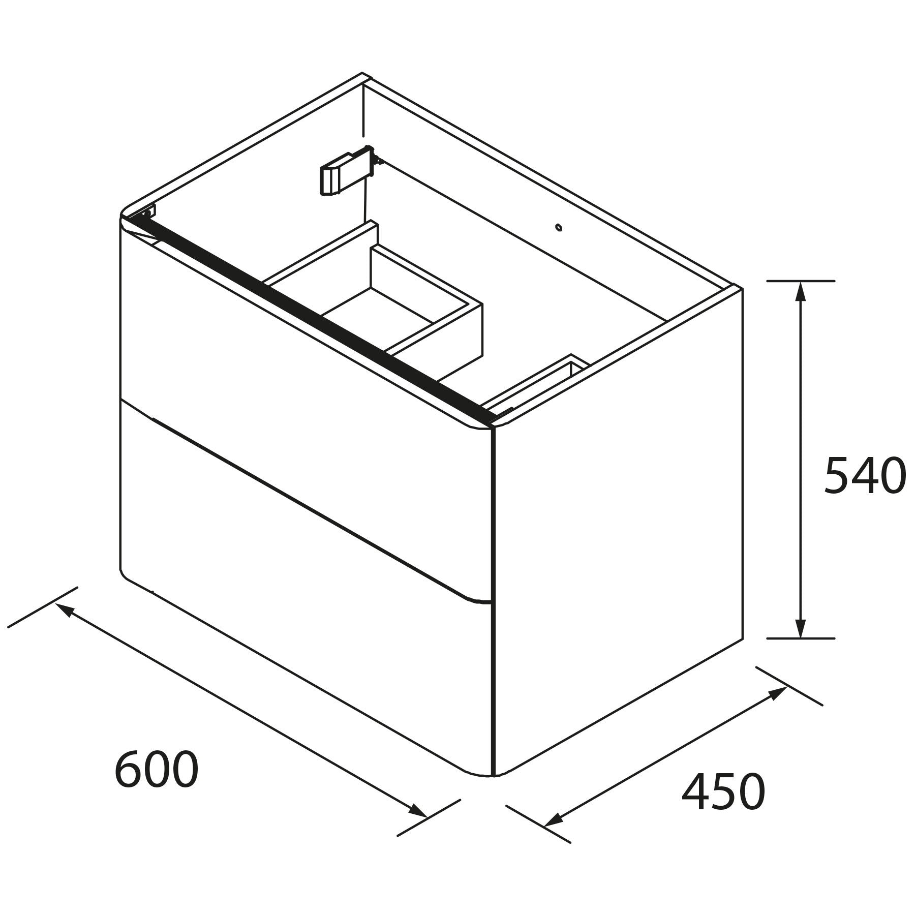 Mueble de baño Uniiq humo 60 cm 2 cajones