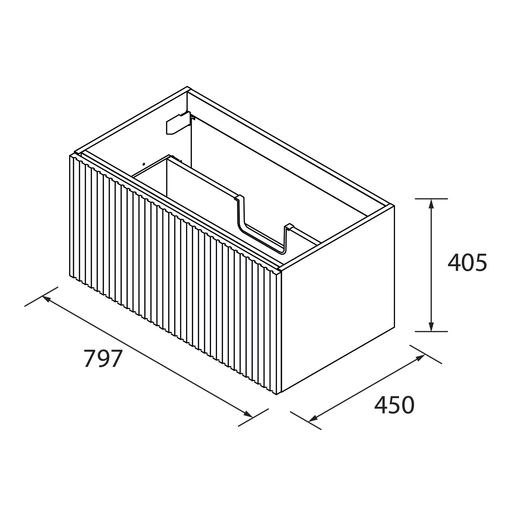 Mueble de baño BIBA white cotton 80 cm 1 cajón