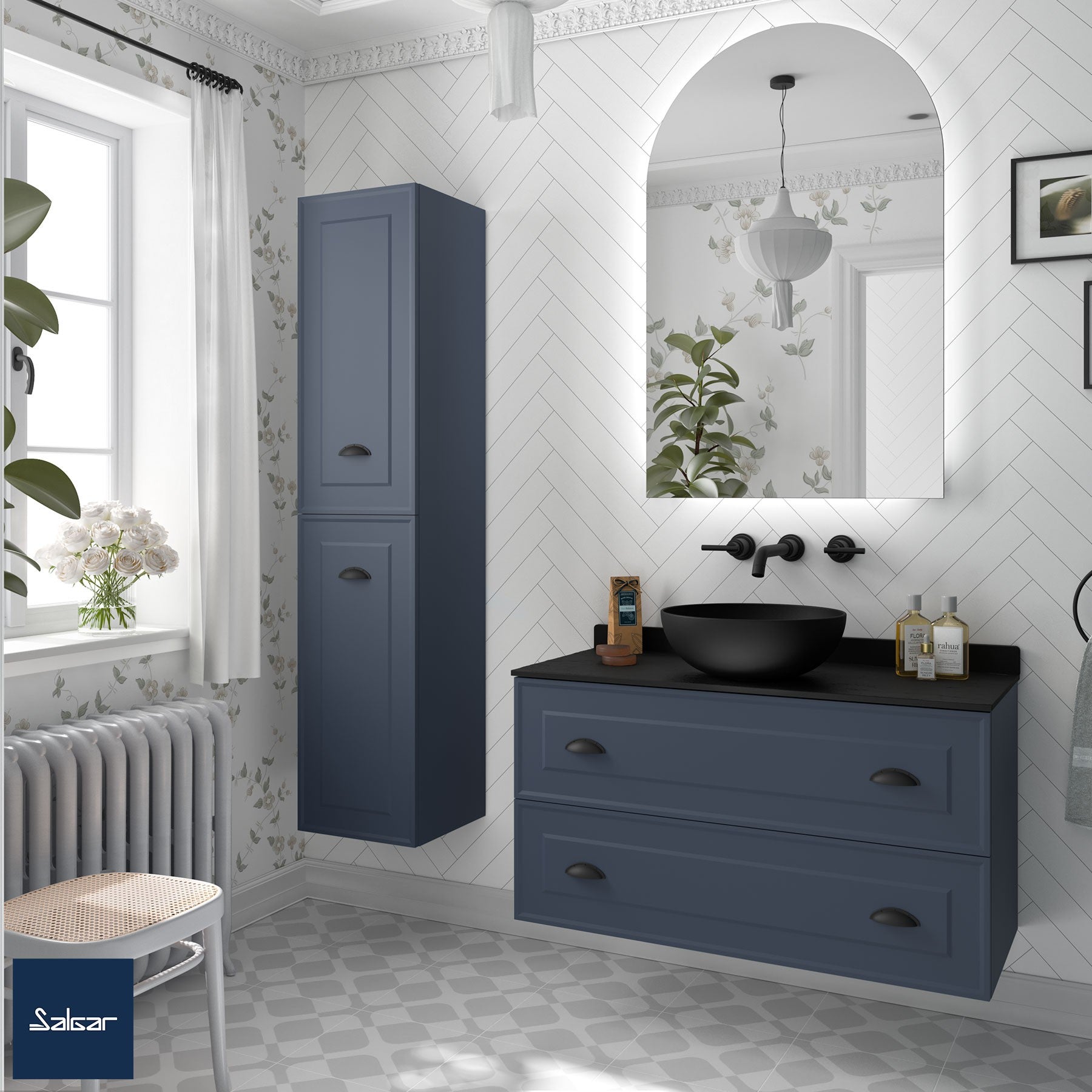 Mueble de baño RENOIR 100 night blue 2 Cajones