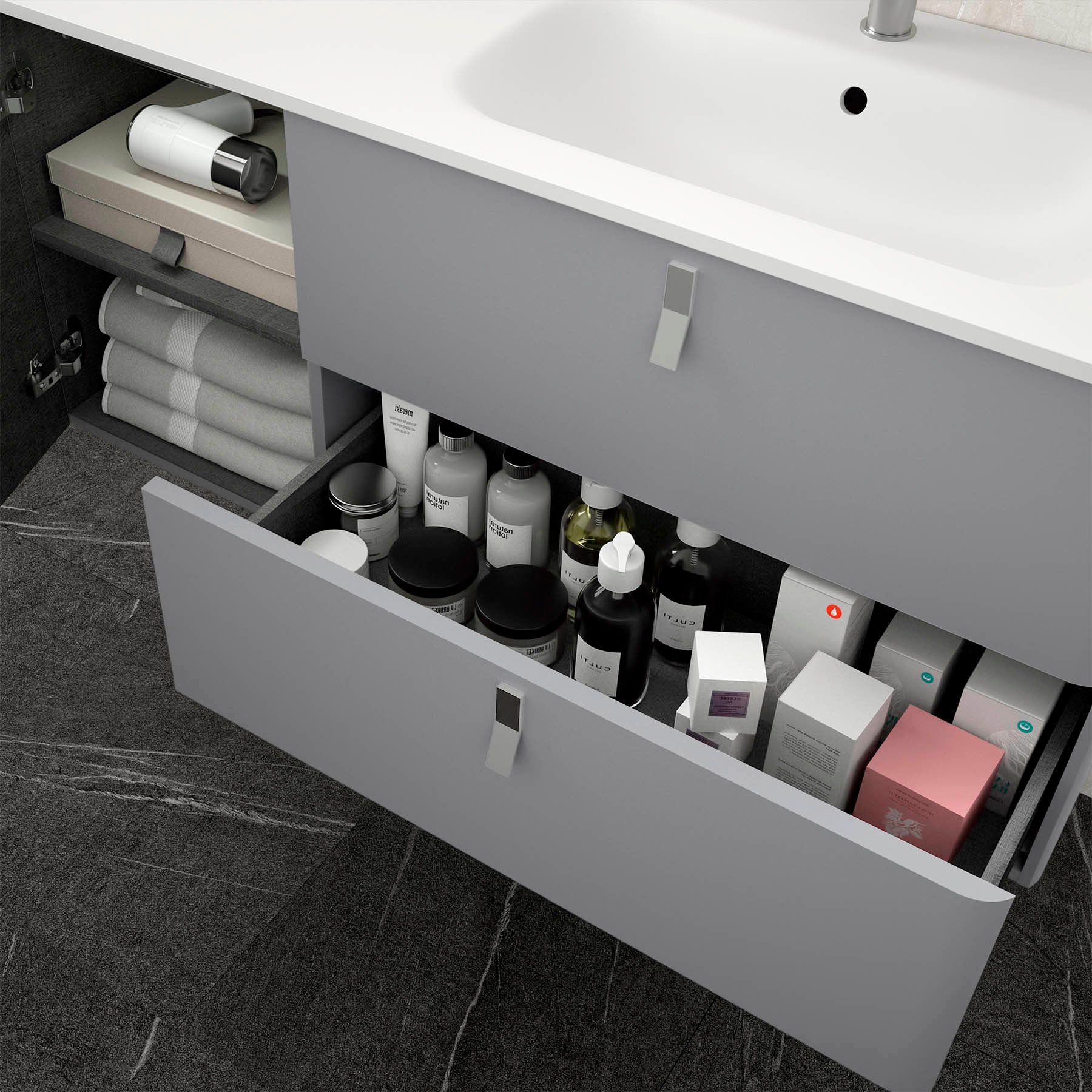 Mueble de baño Uniiq Izquierdo HUMO 90CM