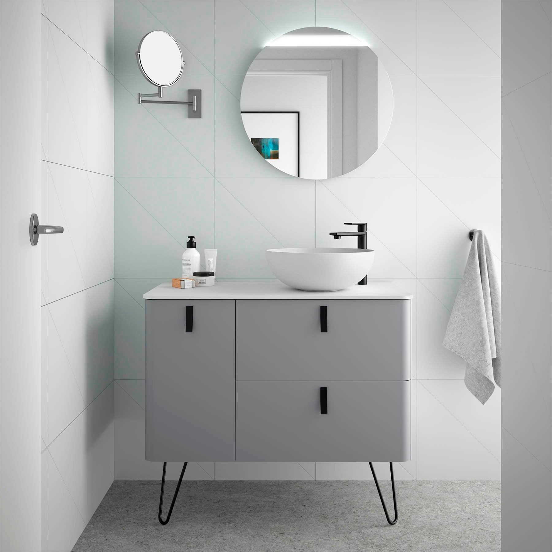 Mueble de baño Uniiq Izquierdo HUMO 90CM