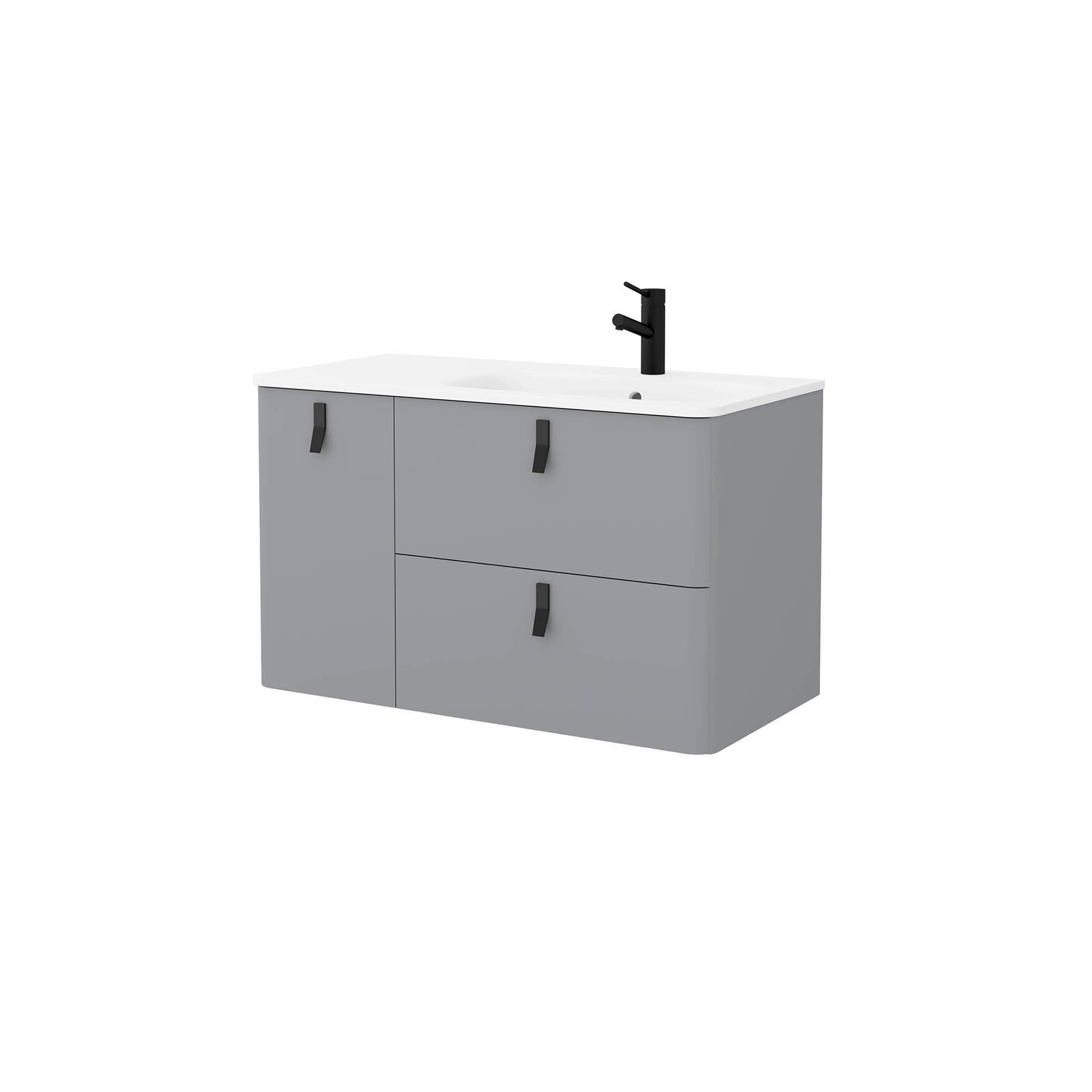 Mueble de baño Uniiq  Izquierdo HUMO 90CM