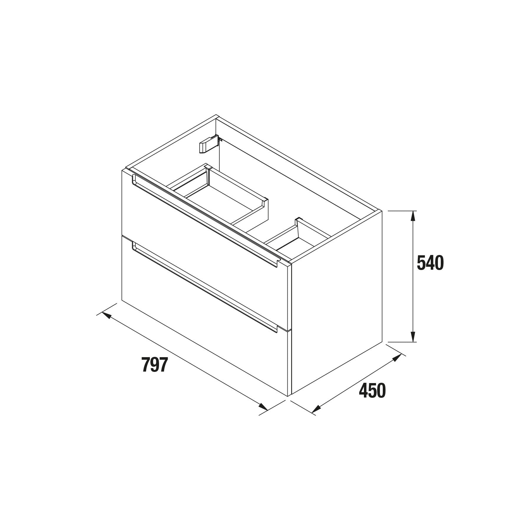 Mueble de baño MONTERREY macchiatto 80 cm 2 cajones