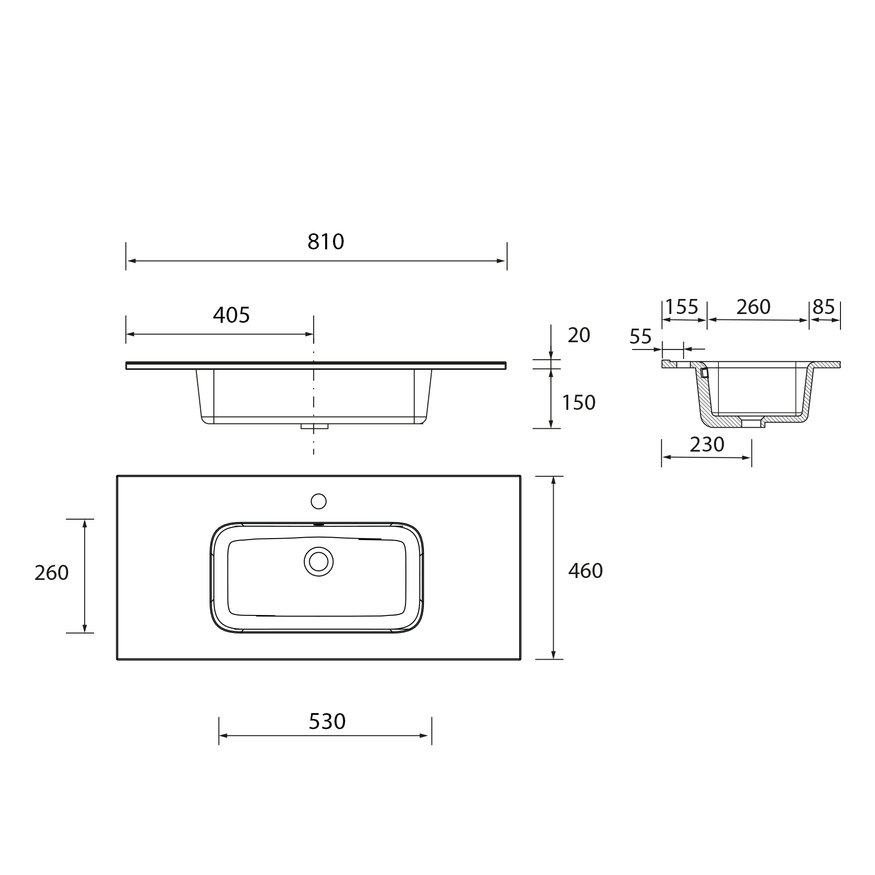 Lavabo constanza 81x46 cm blanco