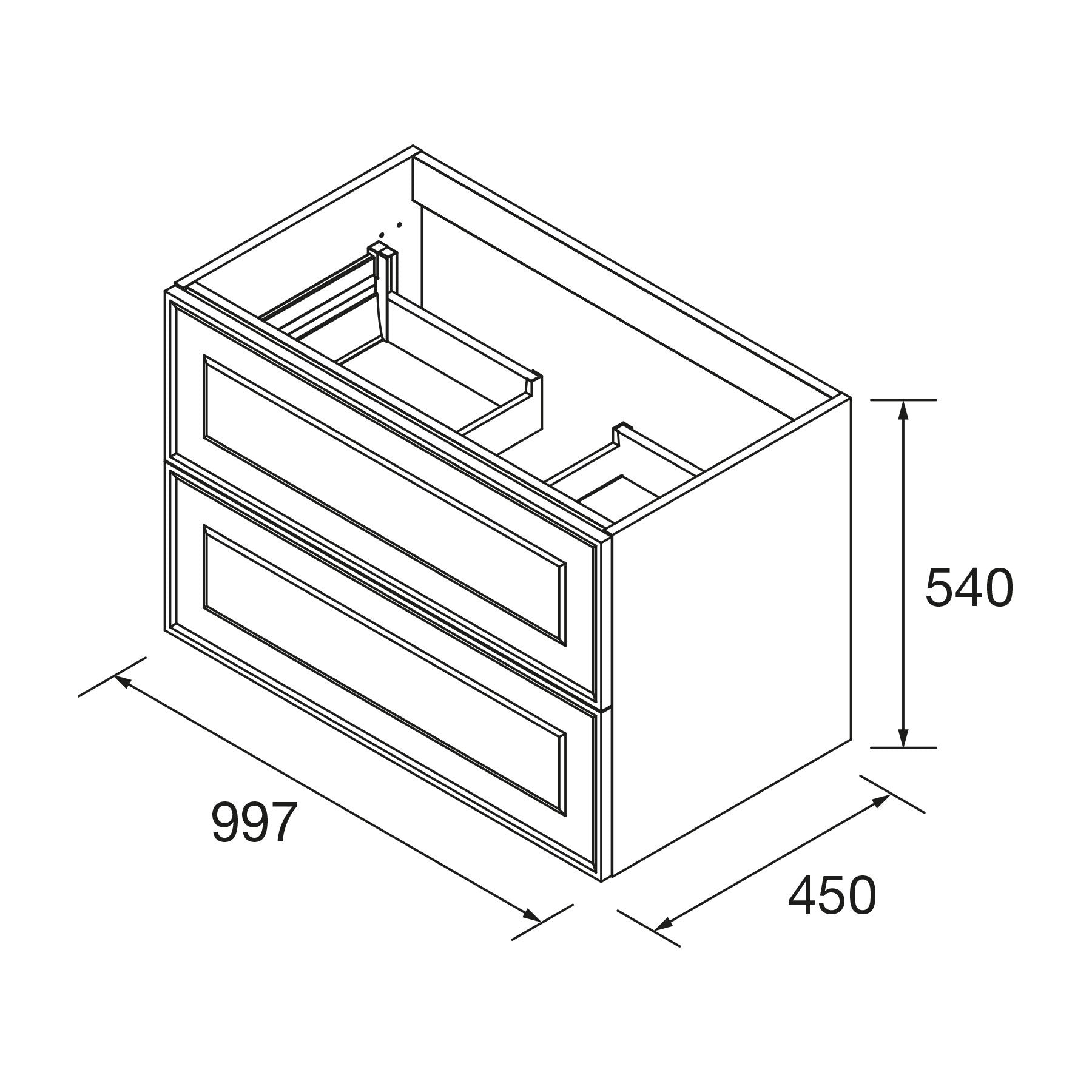 Mueble de baño Macchiatto 100 cm 2 cajones