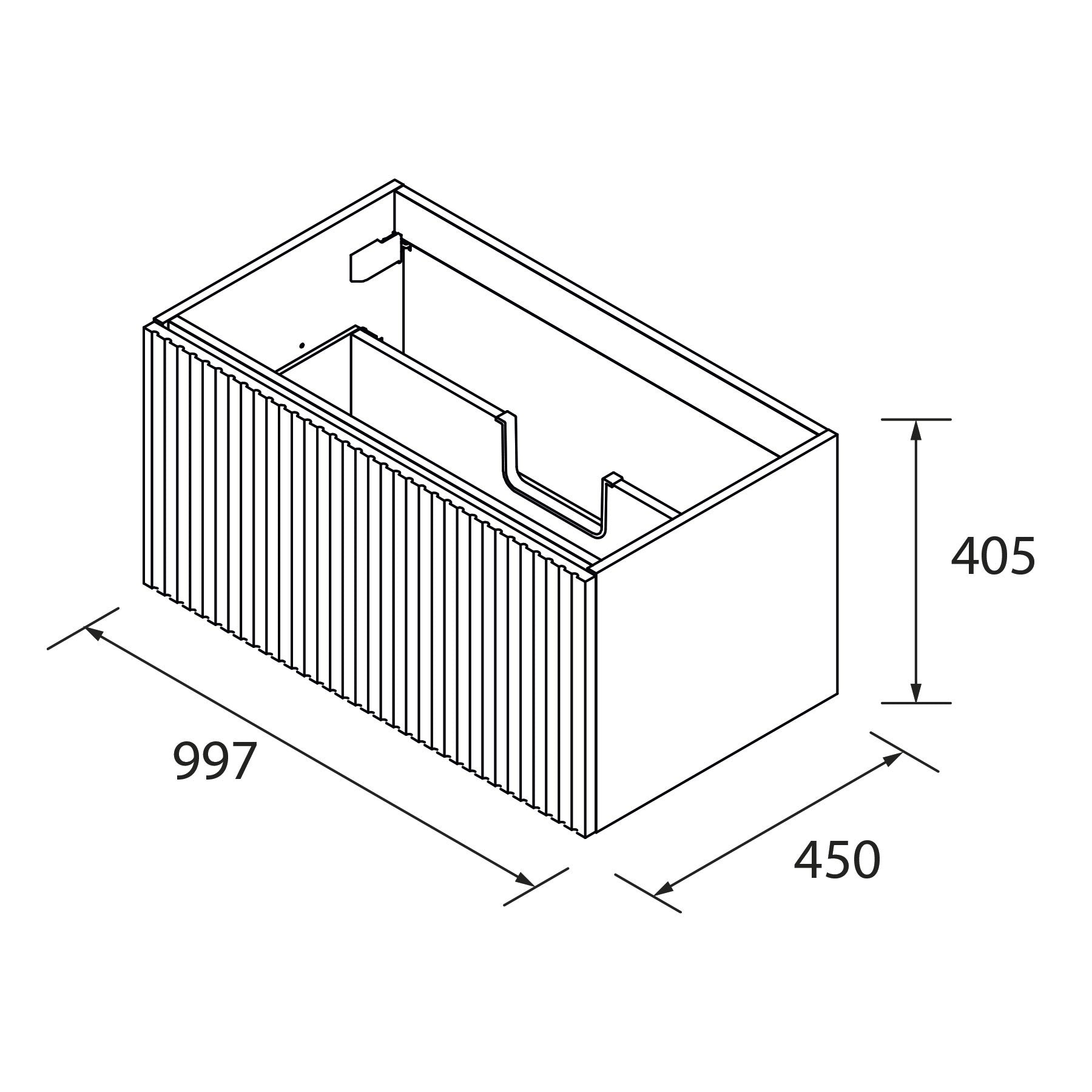 Mueble de baño BIBA nogal maya 100 cm 1 cajón