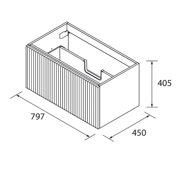 Mueble de baño BIBA nogal maya 80 cm 1 cajón