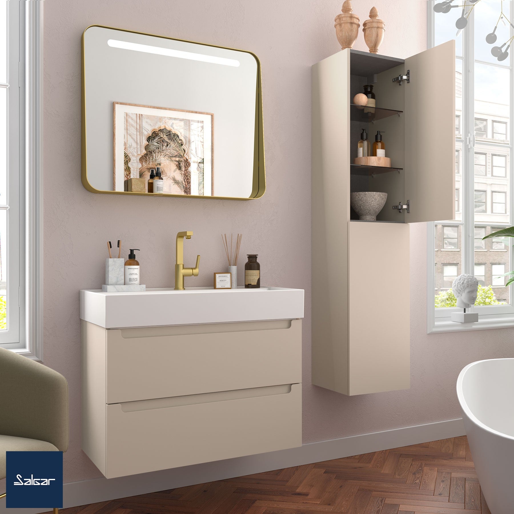 Mueble de baño MONTERREY macchiatto 80 cm 2 cajones