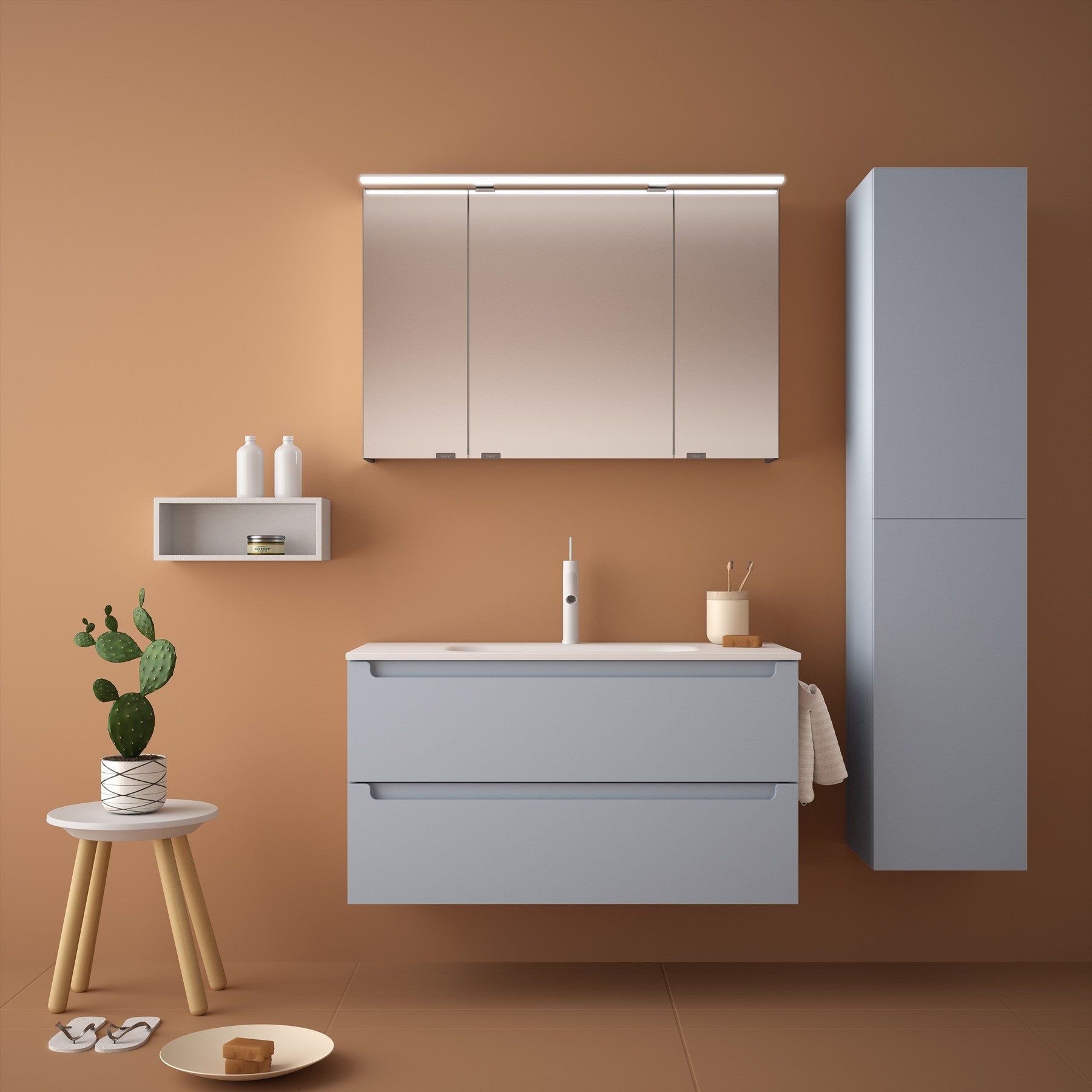 Mueble de baño MONTERREY blue fog 100 cm 2 cajones