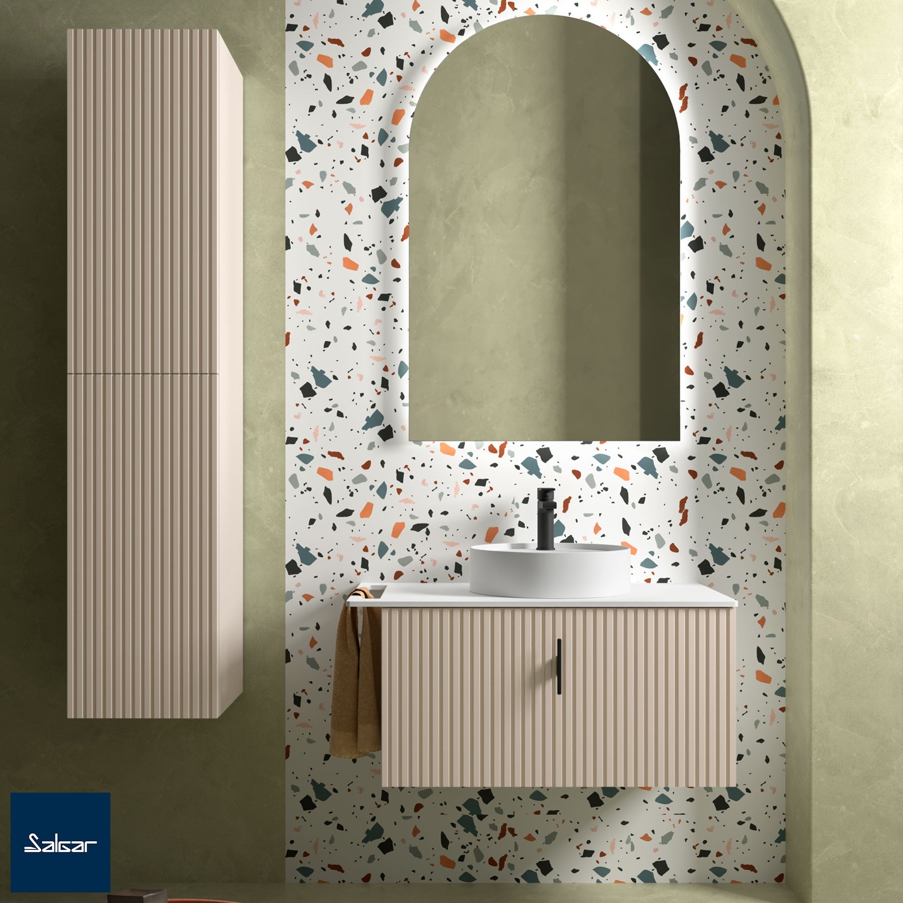 Mueble de baño BIBA macchiato 80 cm 1 cajón