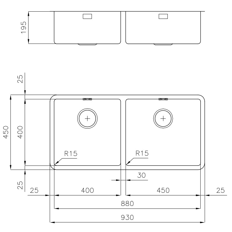 Fregadero Undermount KE-R15