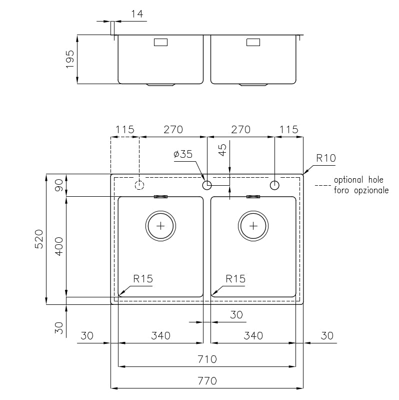 Fregadero Flush Mount