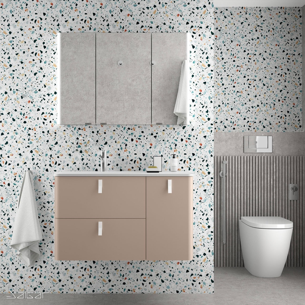 Mueble de baño Uniiq macchiao derecho