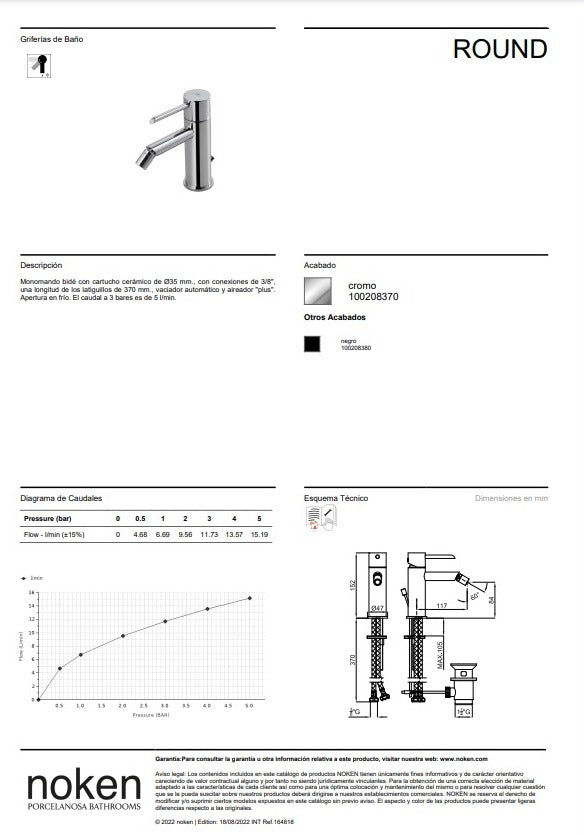 Grifería Round Bidet