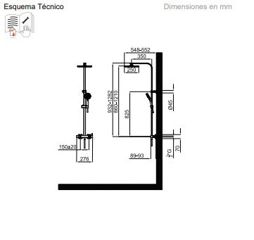 Columna Tec Square Ducha