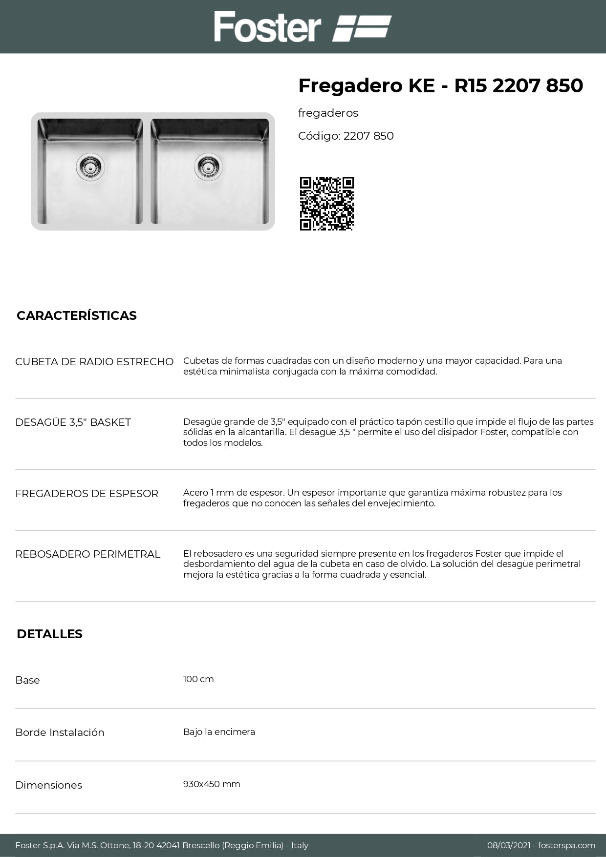 Fregadero Undermount KE-R15