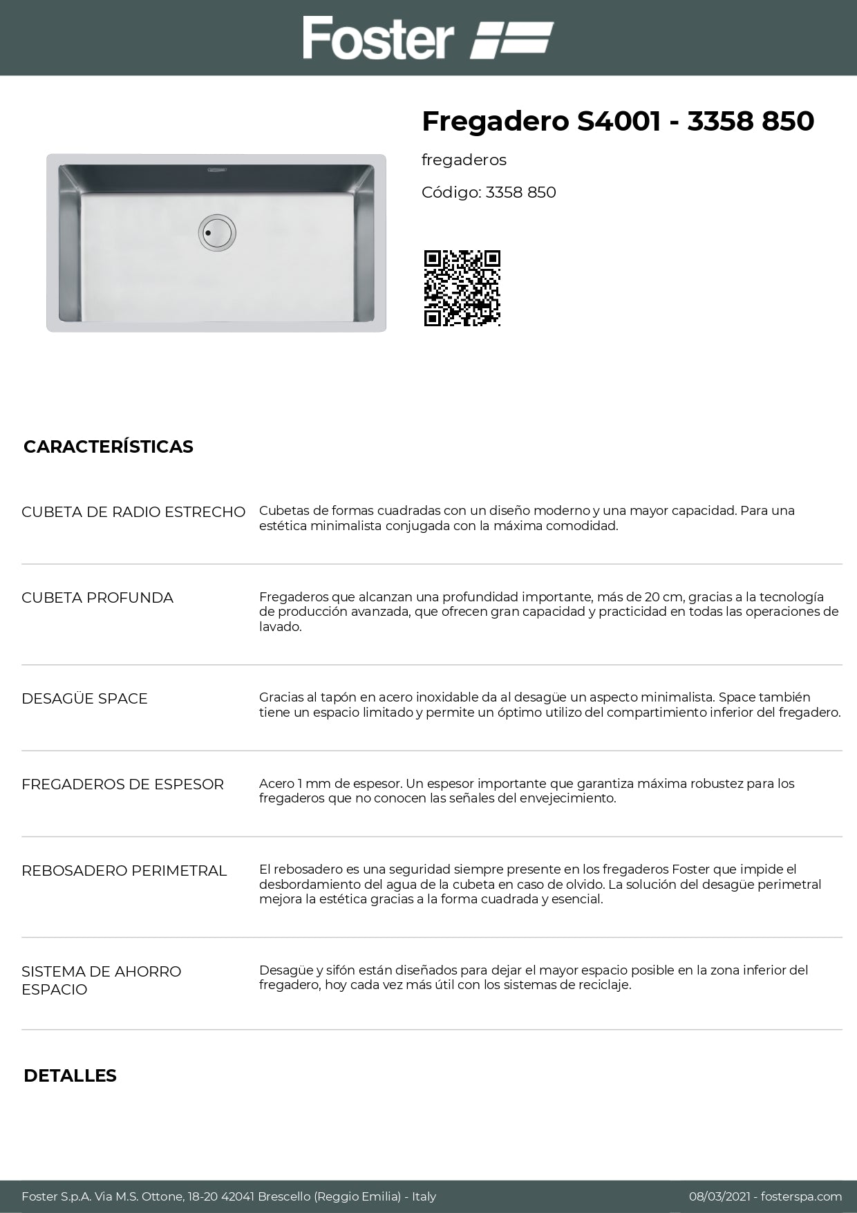 Fregadero Undermount S4001