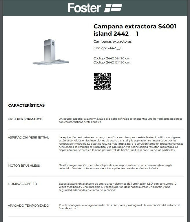 Campana Extractora S4001 Island