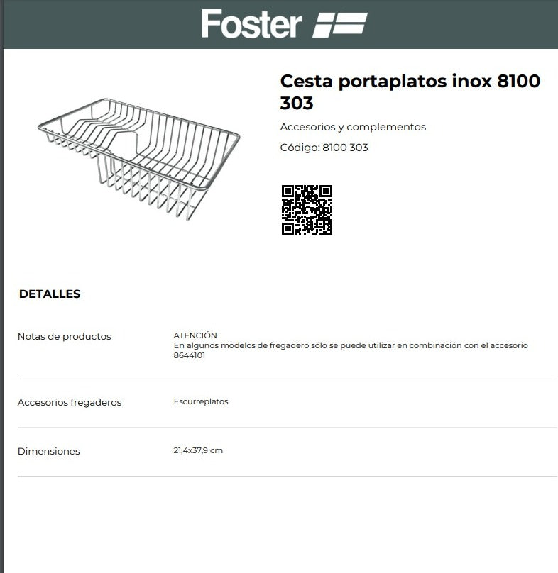 Cesta Portaplatos Inox